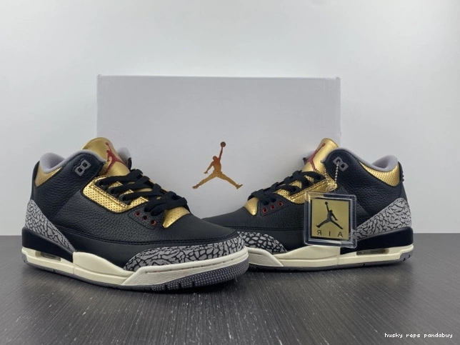 Cheap Husky Gold Jordan Air 3 CK9246-067 Black WMNS 0724